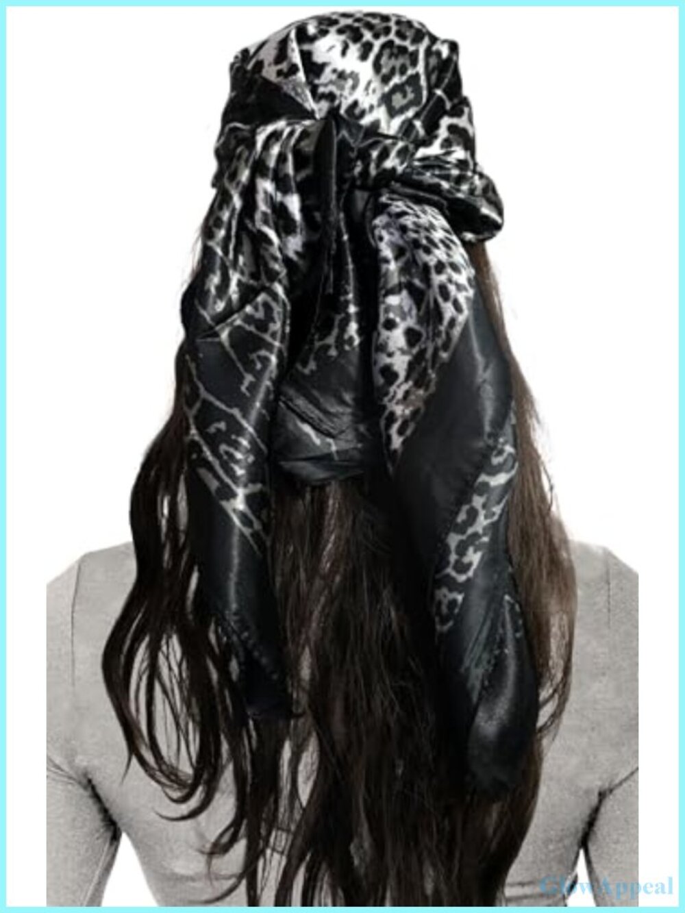 Satin Print Square Scarf Head Scarf for Women Hair Neck Wrap 35"